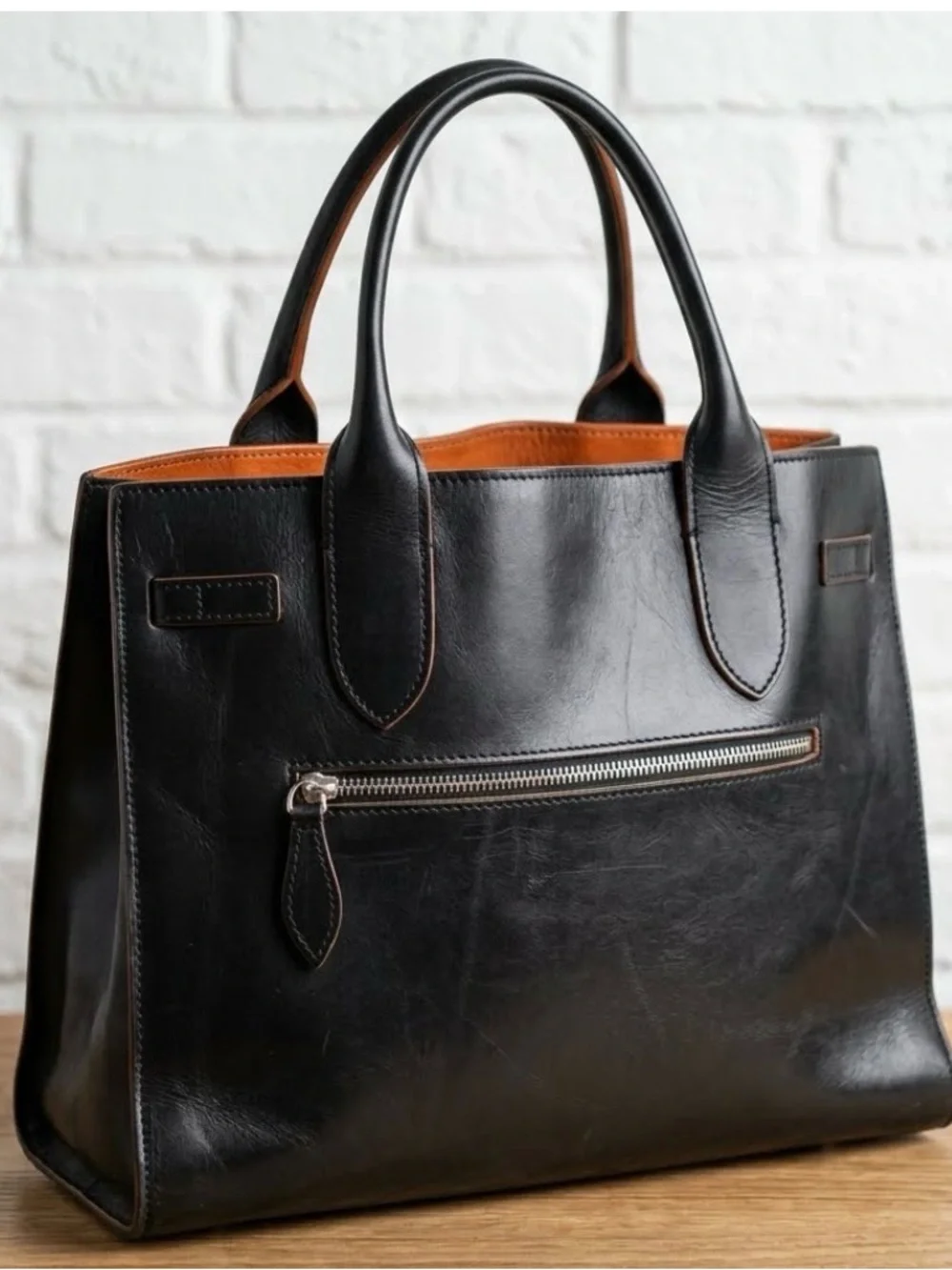 Dooney & Bourke Black Leather Draw-Tie Tote